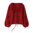 Rosie Knit  Cardigan, Burgundy image 7