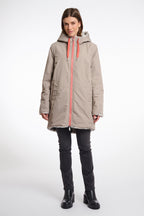 Javin Reversible Hooded Coat with Faux Fur Lining, Light Pebble and Leopard image 0