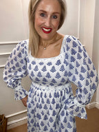Anna Cotton Dress, Blue Lotus