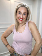 Faye Lurex Vest Top, Pale Rose colour image 0