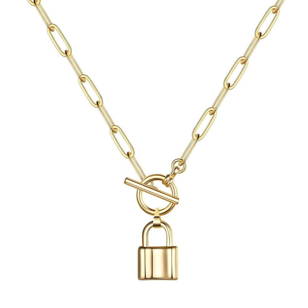 Gold-plated Lock Necklace image 0