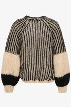Liana Knit Cardigan, Cream & Black image 5