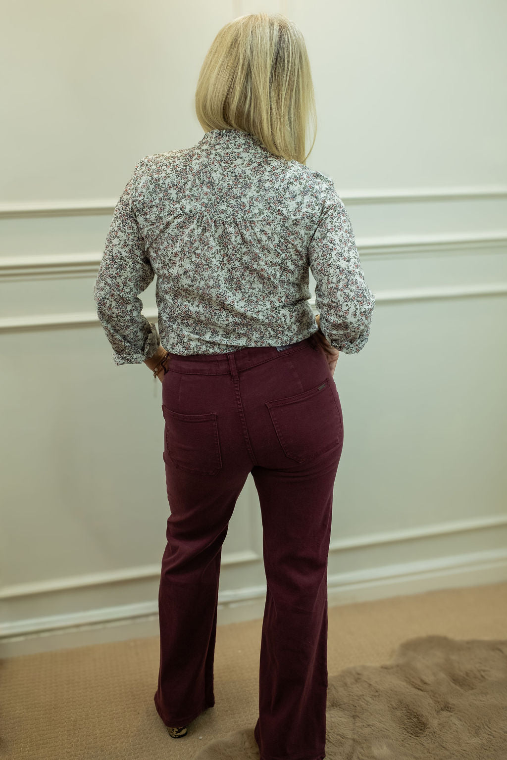 Alder Jean - Wide Leg, Burgundy