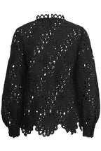 Lacy Greek Blouse, Black image 4