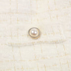 Classic Tweed Fringed Cardigan, Ivory image 6