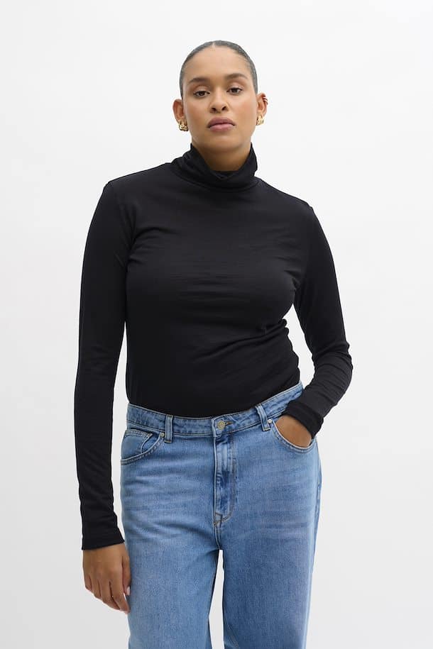 Rollneck Top, Black image 12