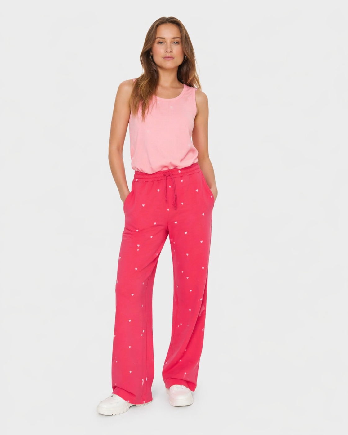 Dagna Sweat Pant, Viva Magenta Bonbon Hearts