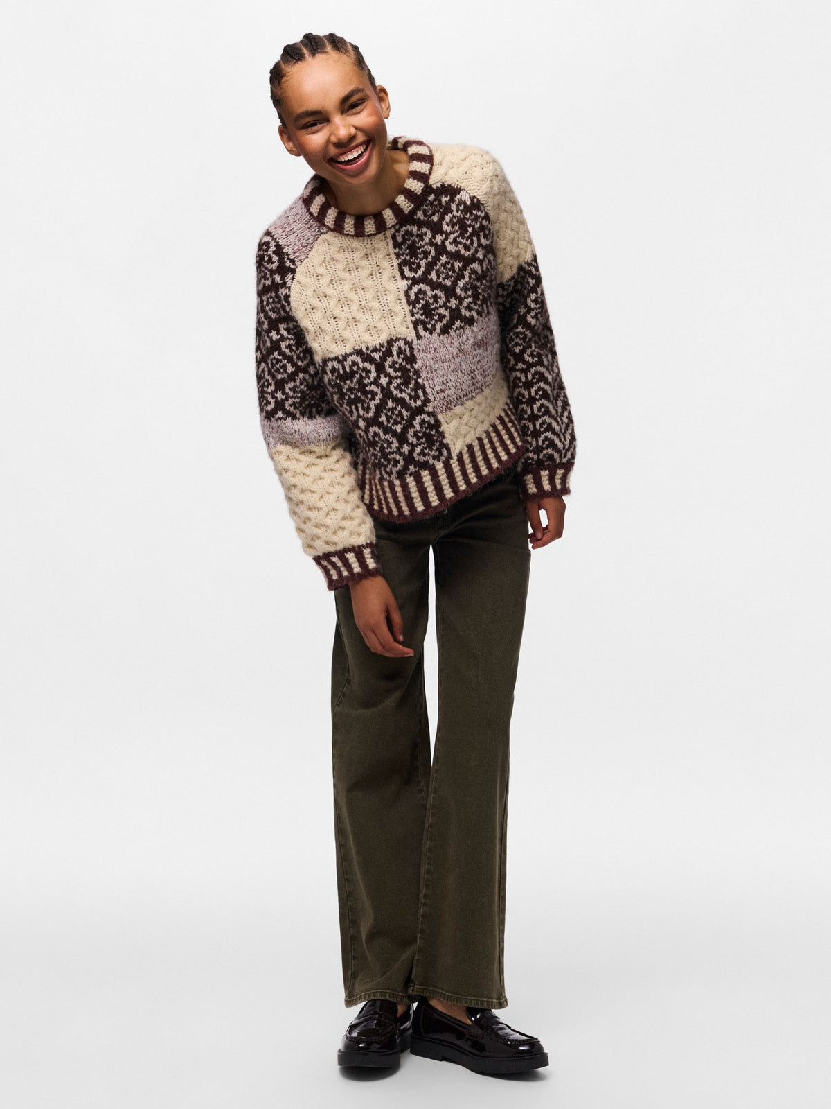 PCFusion Colorblock Knit, Greige