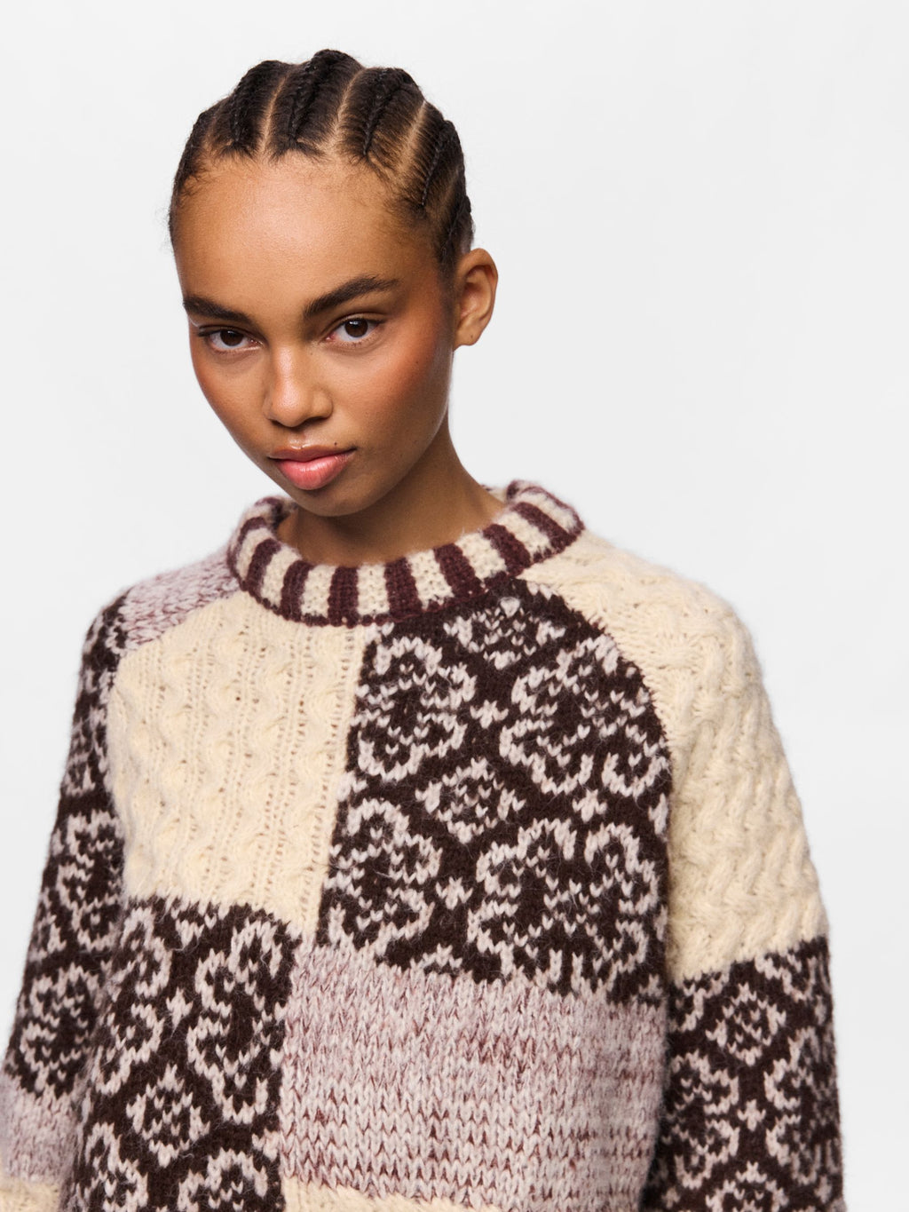 PCFusion Colorblock Knit, Greige