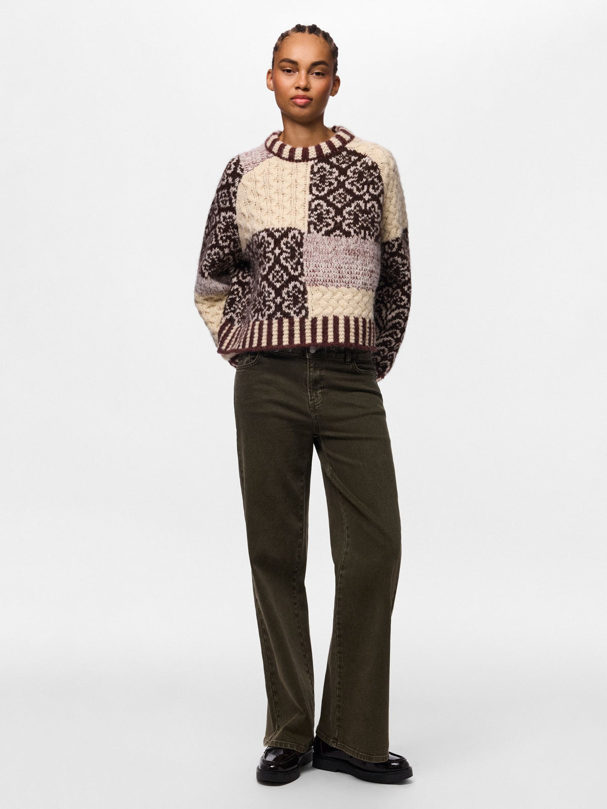 PCFusion Colorblock Knit, Greige