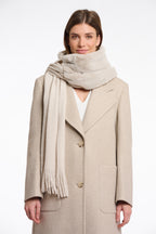 Vlien Knitted Scarf with Faux Fur, Birch image 0