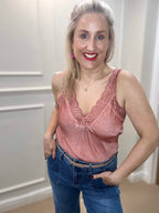 Lace Cami Vest, Dust Rose image 0