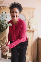 Elise Tie Neck Pointelle Jumper, Scarlet image 1