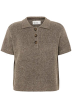 Paloma Knitted Polo, Brown Melange image 4