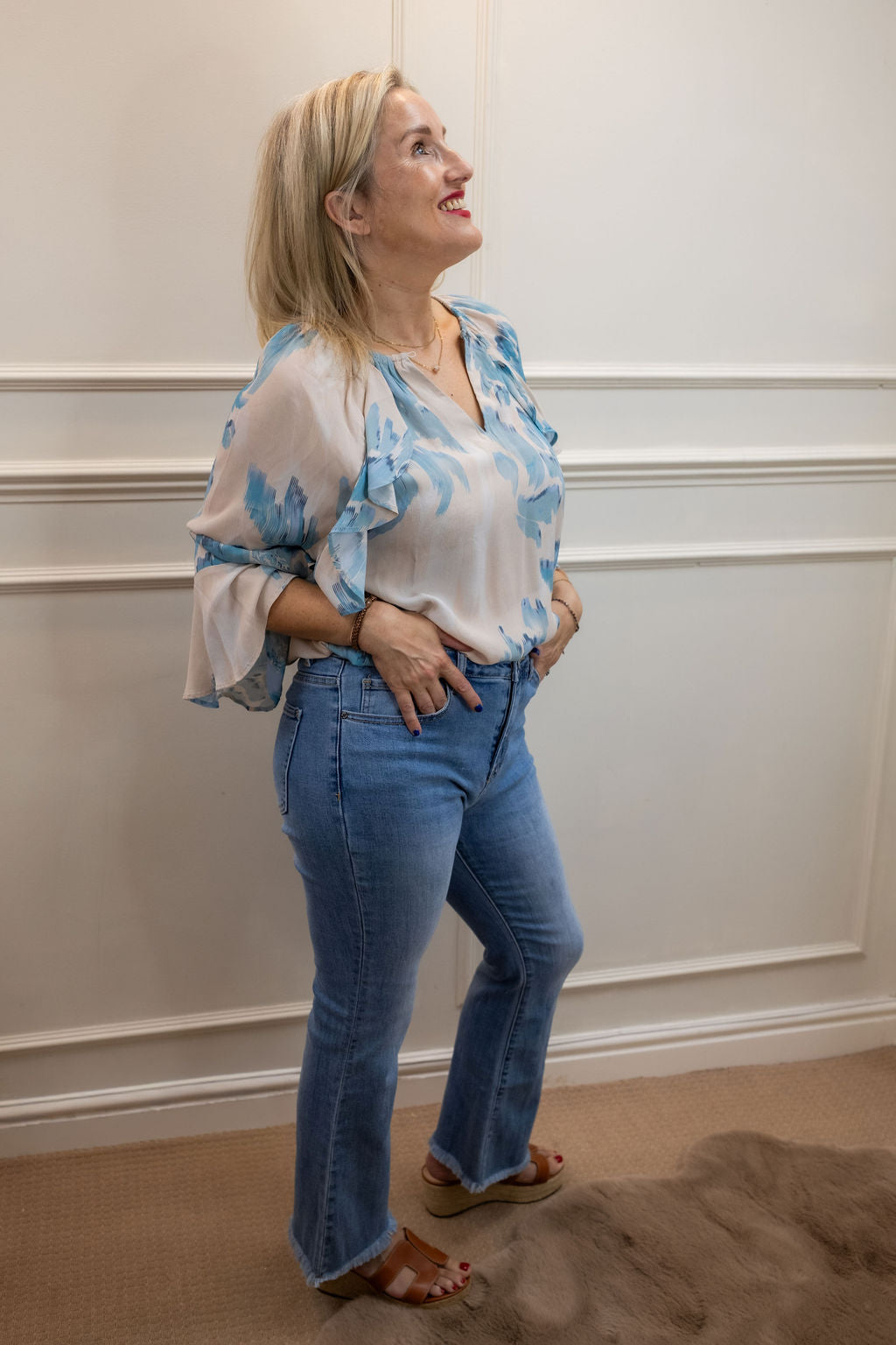 Keira Crop Jean, Mid-Blue