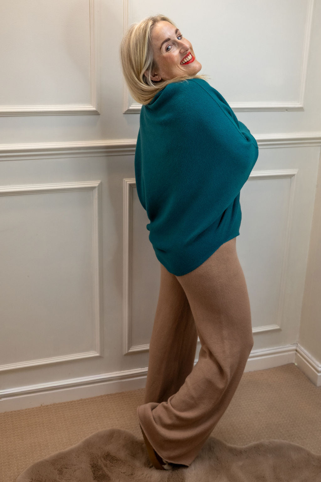 Asymmetric Knit, Teal
