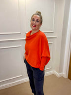 Asymmetric Knit, True Orange image 1