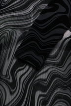 Deta Long Sleeve Top, Black Marble - side flat lay