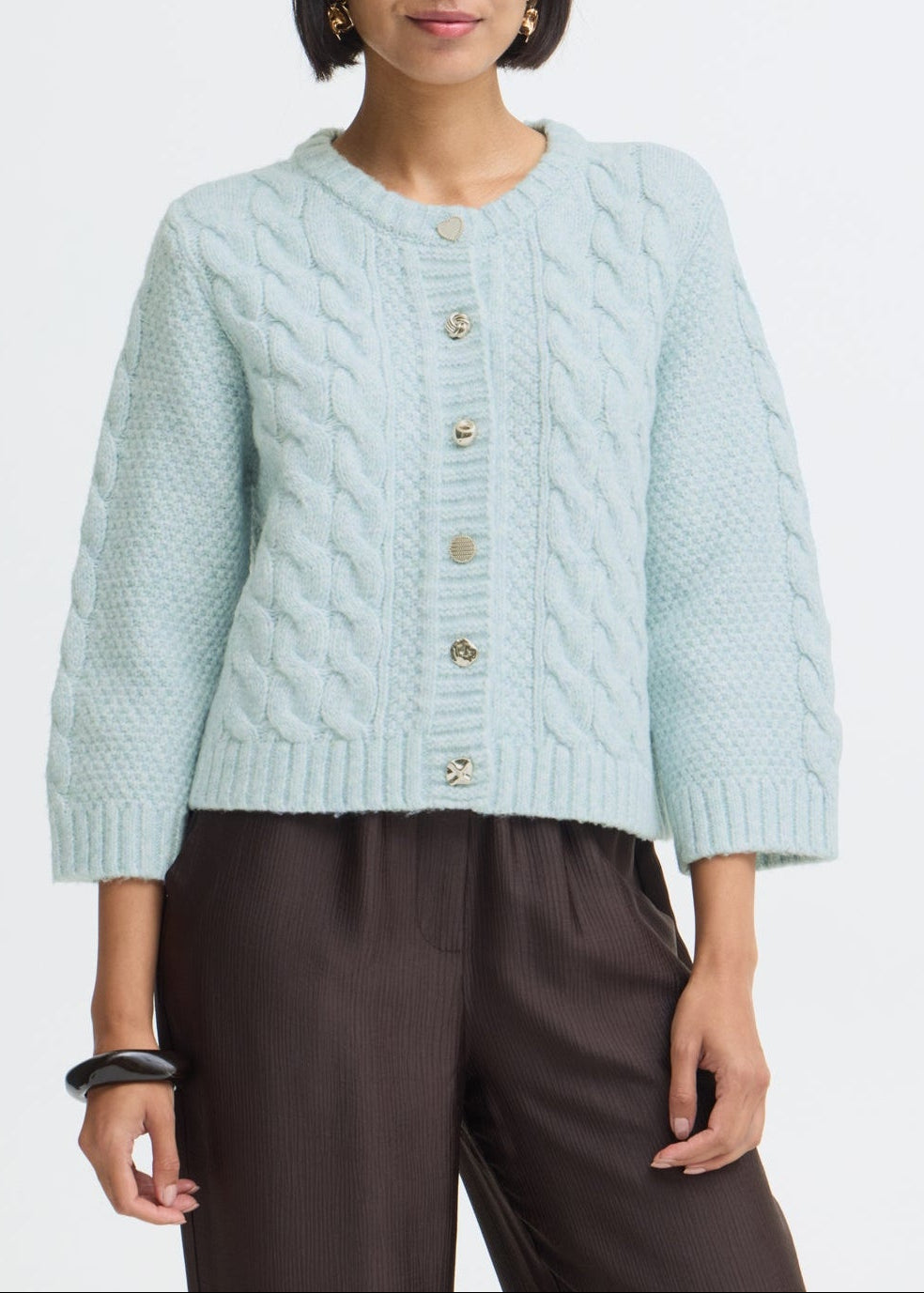 Olivia Cardigan, Gray Mist Melange - front