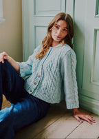 Olivia Cardigan, Gray Mist Melange - styled