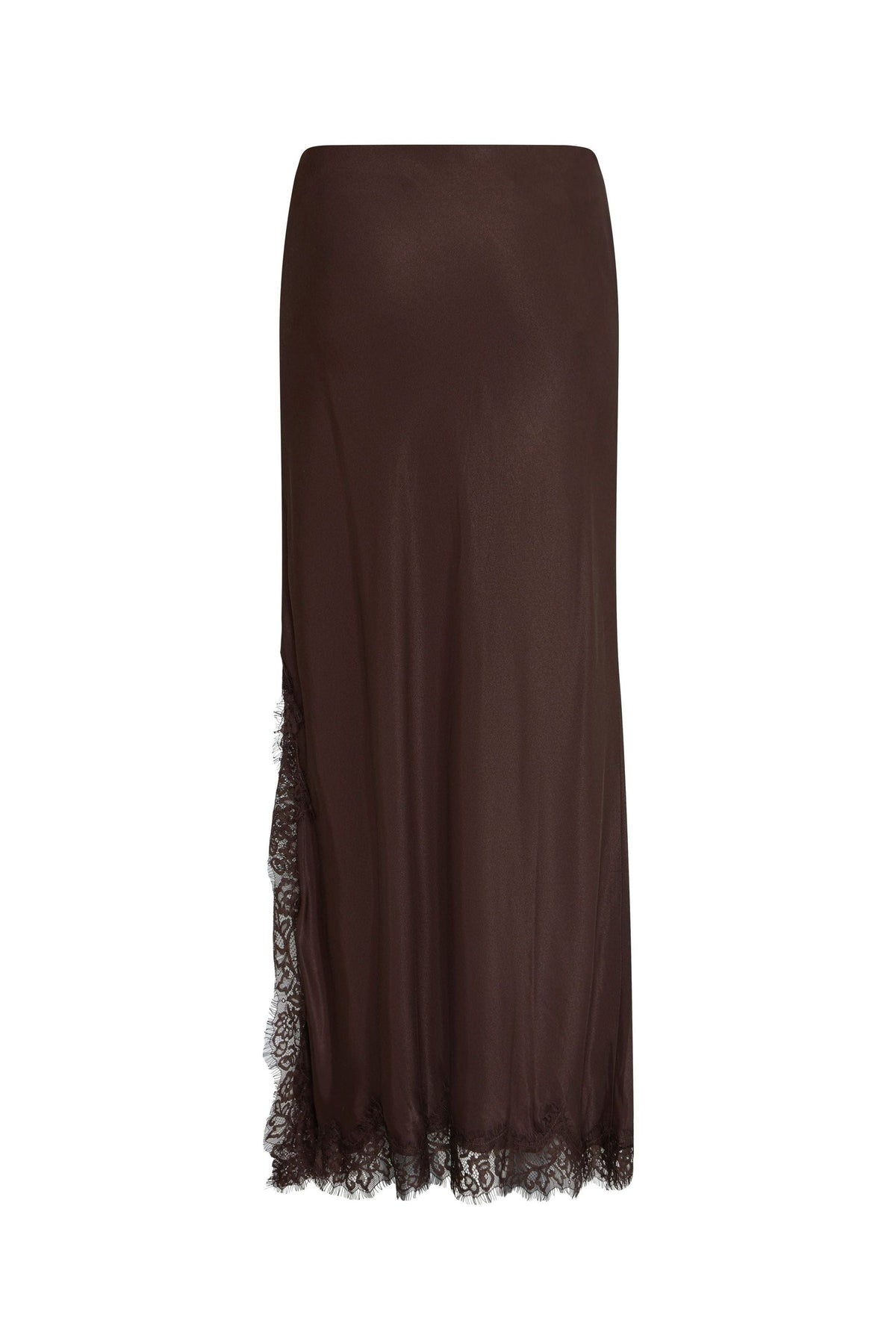 Shiny Skirt, Molé Brown - back flat lay