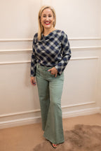 Minna Wide Leg Jeans, Sage Green