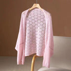Penny Open Knit Cape, Pink image 3