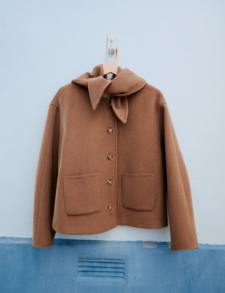 Tie Neck Jacket, Camel