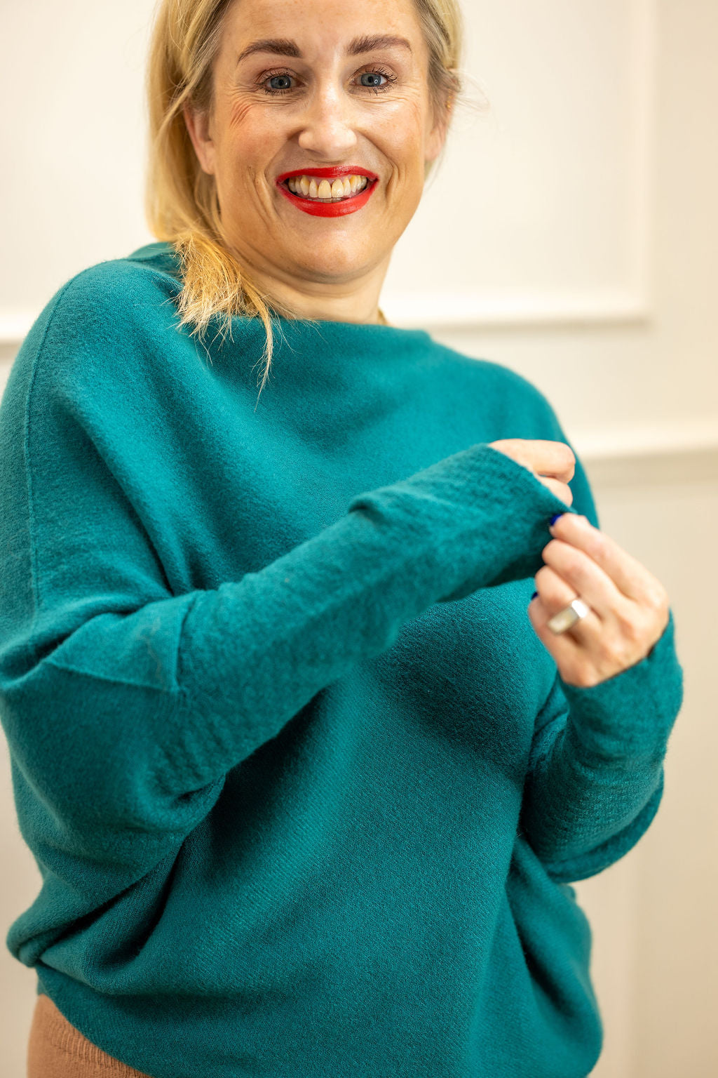 Asymmetric Knit, Teal