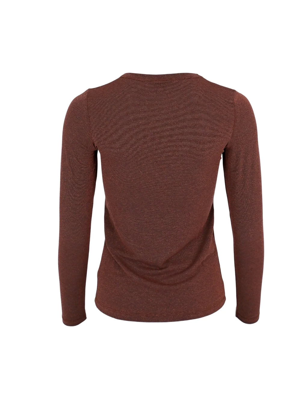 Faye Lurex Long-Sleeved Top, Coffee colour image 1