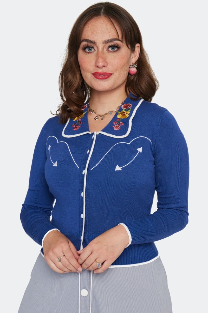 Embroidered Cardigan, Western Floral image 3