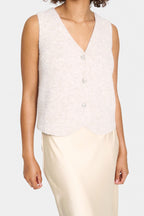 Xenya Knitted Waistcoat, Crystal Grey Melange image 1