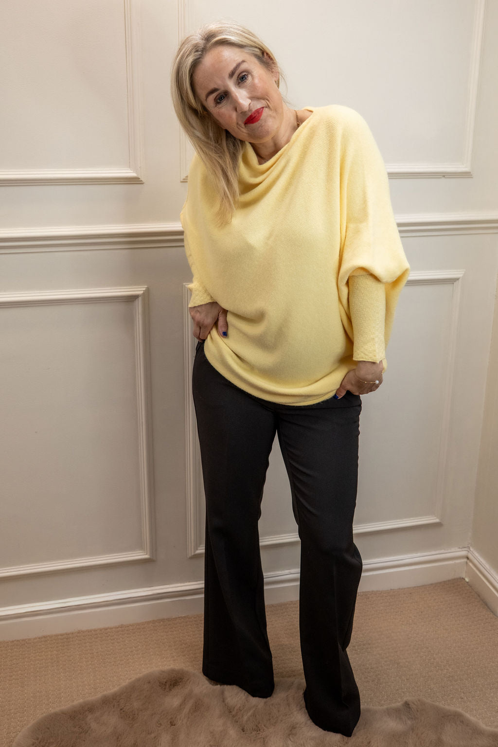 Asymmetric Knit, Lemon