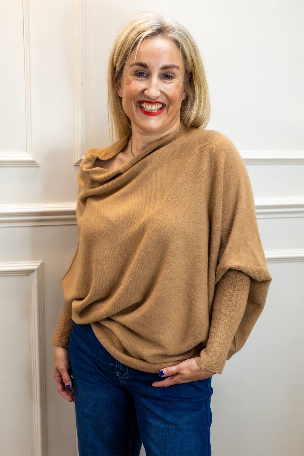 Asymmetric Knit, Camel