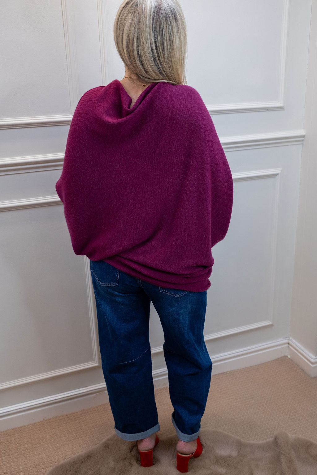 Asymmetric Knit, Burgundy