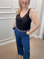 Lace Cami Vest, Black image 0