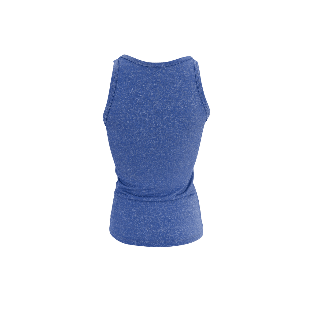 Faye Lurex Vest Top, Sky Blue colour image 2