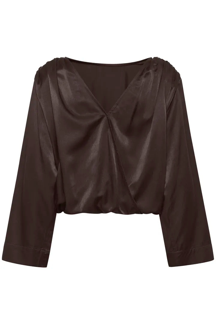 Estelle Wrap Blouse, Espresso image 7