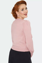 Cherry Embroidered Bell Sleeve Cardigan, Pink image 5
