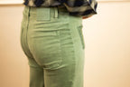 Minna Wide Leg Jeans, Sage Green