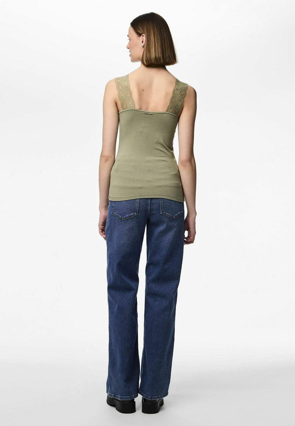 Barbera Lace Vest, Deep Lichen Green
