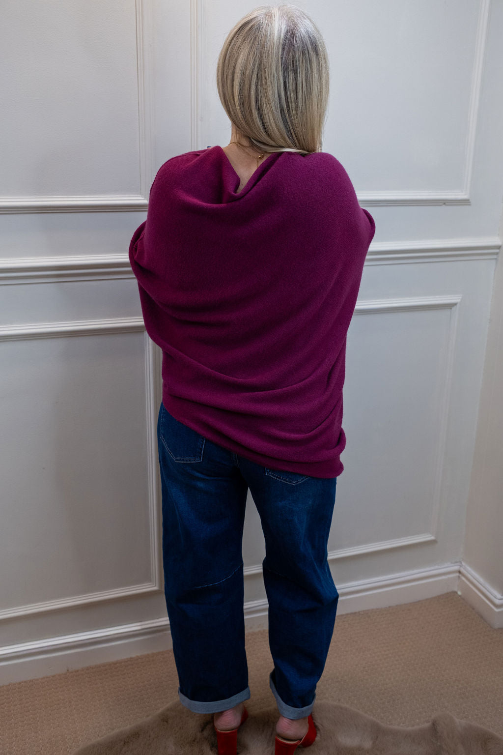 Asymmetric Knit, Burgundy