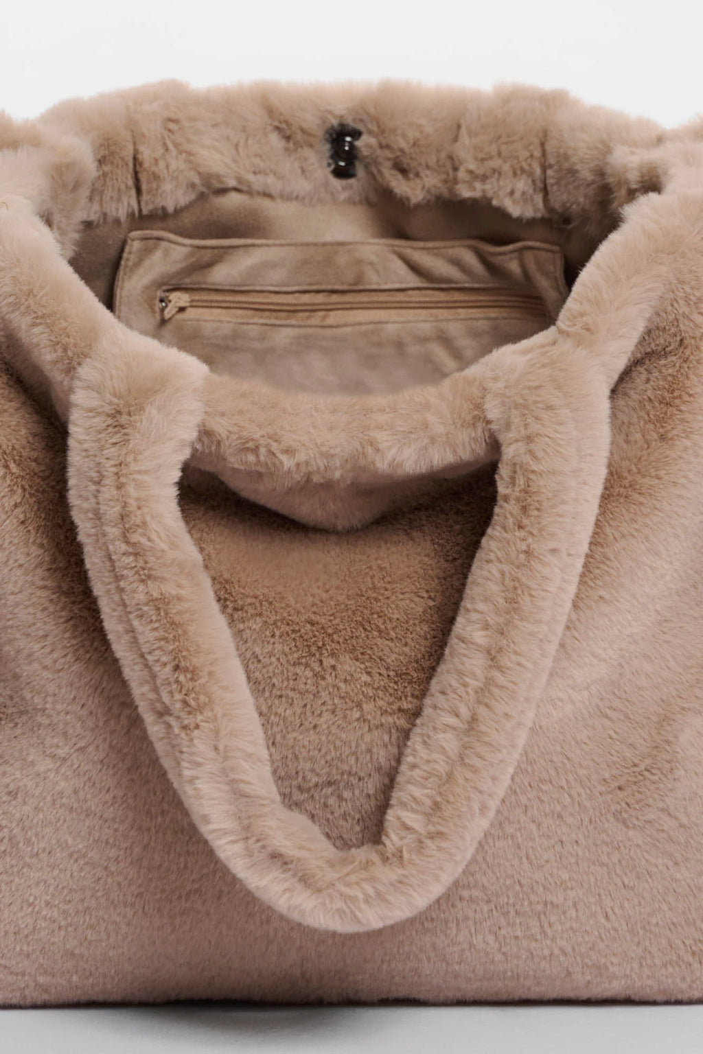 Daan Faux Fur Big Shopper Bag, Oat image 2