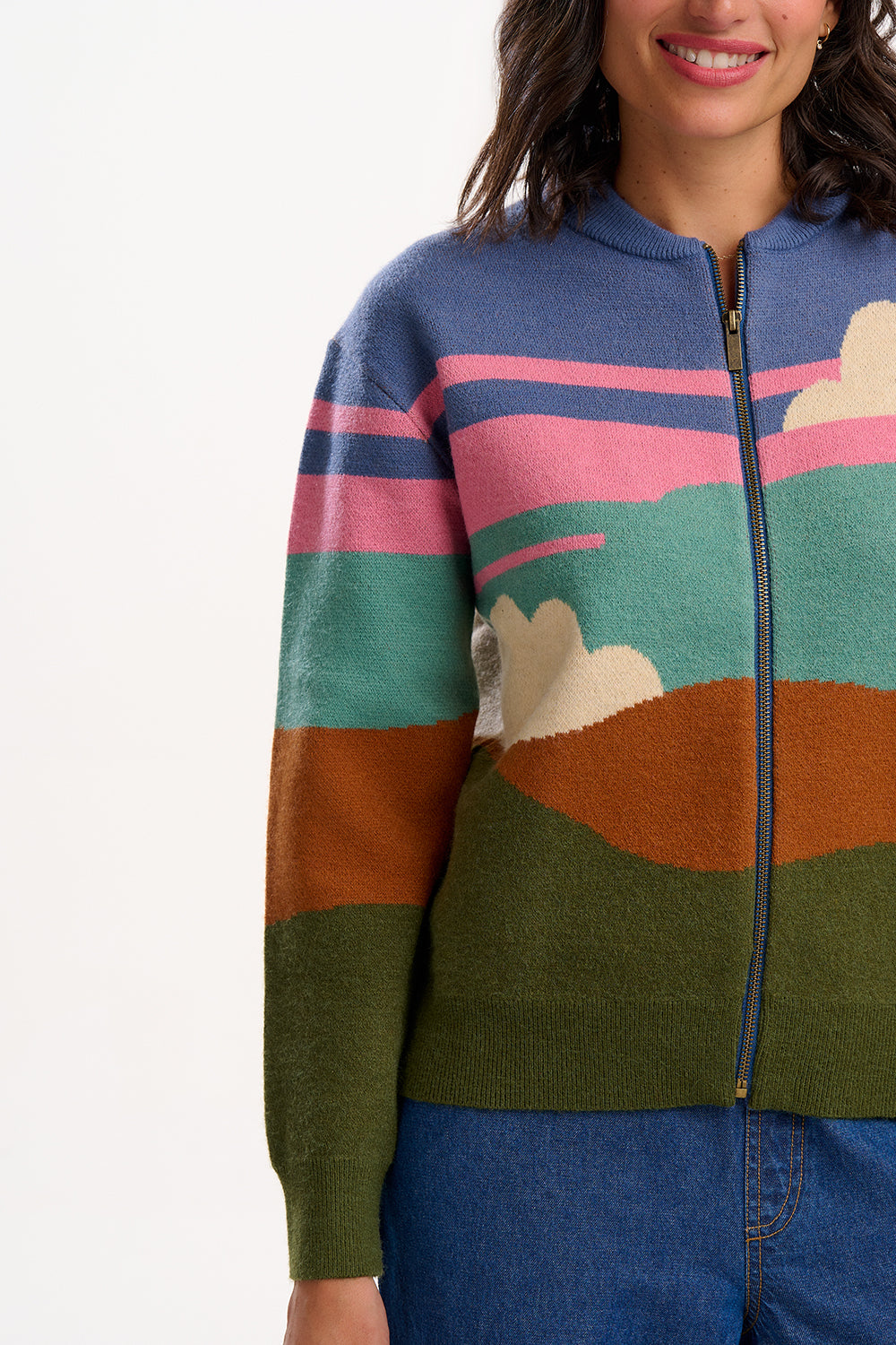 Solana Knitted Bomber, Multi, Cloudy Hills image 1