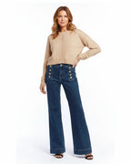 Sienna Button-Fronted Jean, Dark Blue image 2