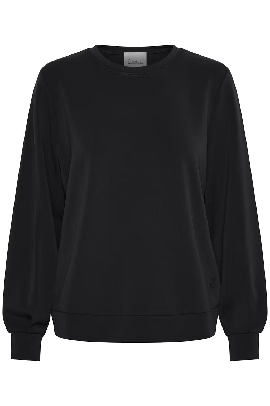 MEW 23 The Sweat Blouse, Black - flat front