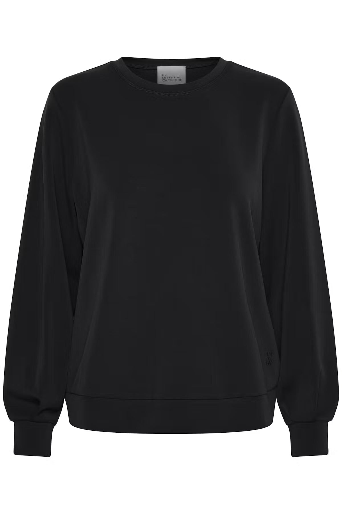 MEW 23 The Sweat Blouse, Black - flat front