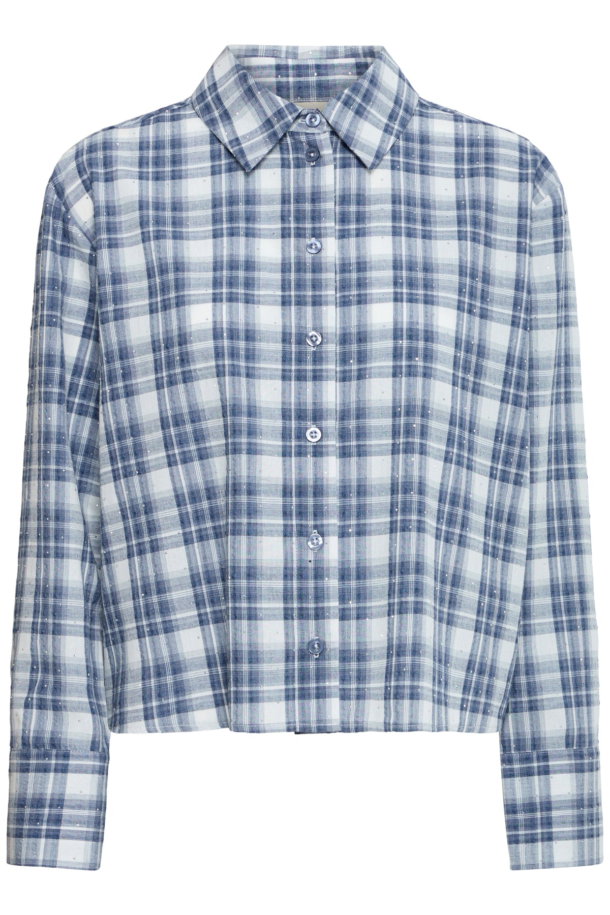 Crina Shirt, Blue Check - front