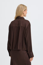 Luxe Shirt in Mole, styled back view