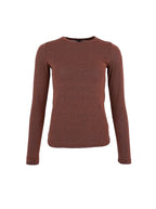Faye Lurex Long-Sleeved Top, Coffee colour image 0
